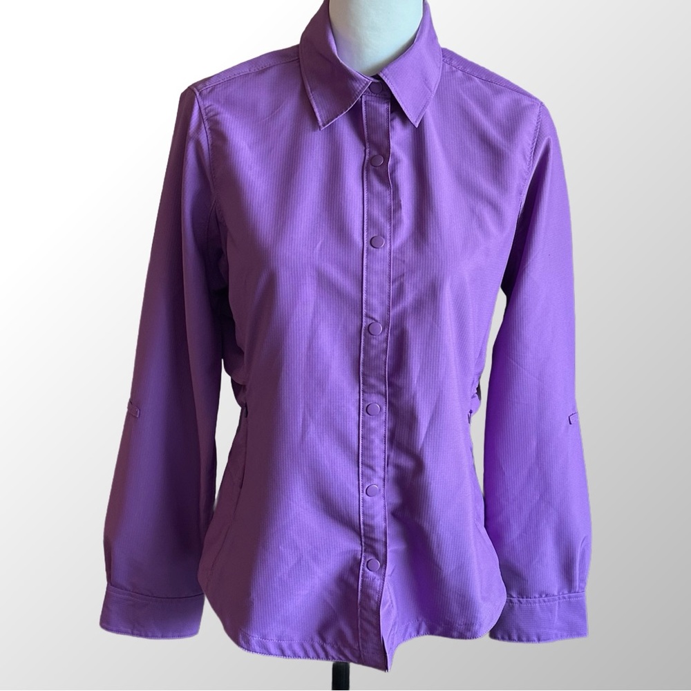 Duluth Trading Co Shirt Women's Small Purple Action Shirt CoolPlus Fabric UPF 50